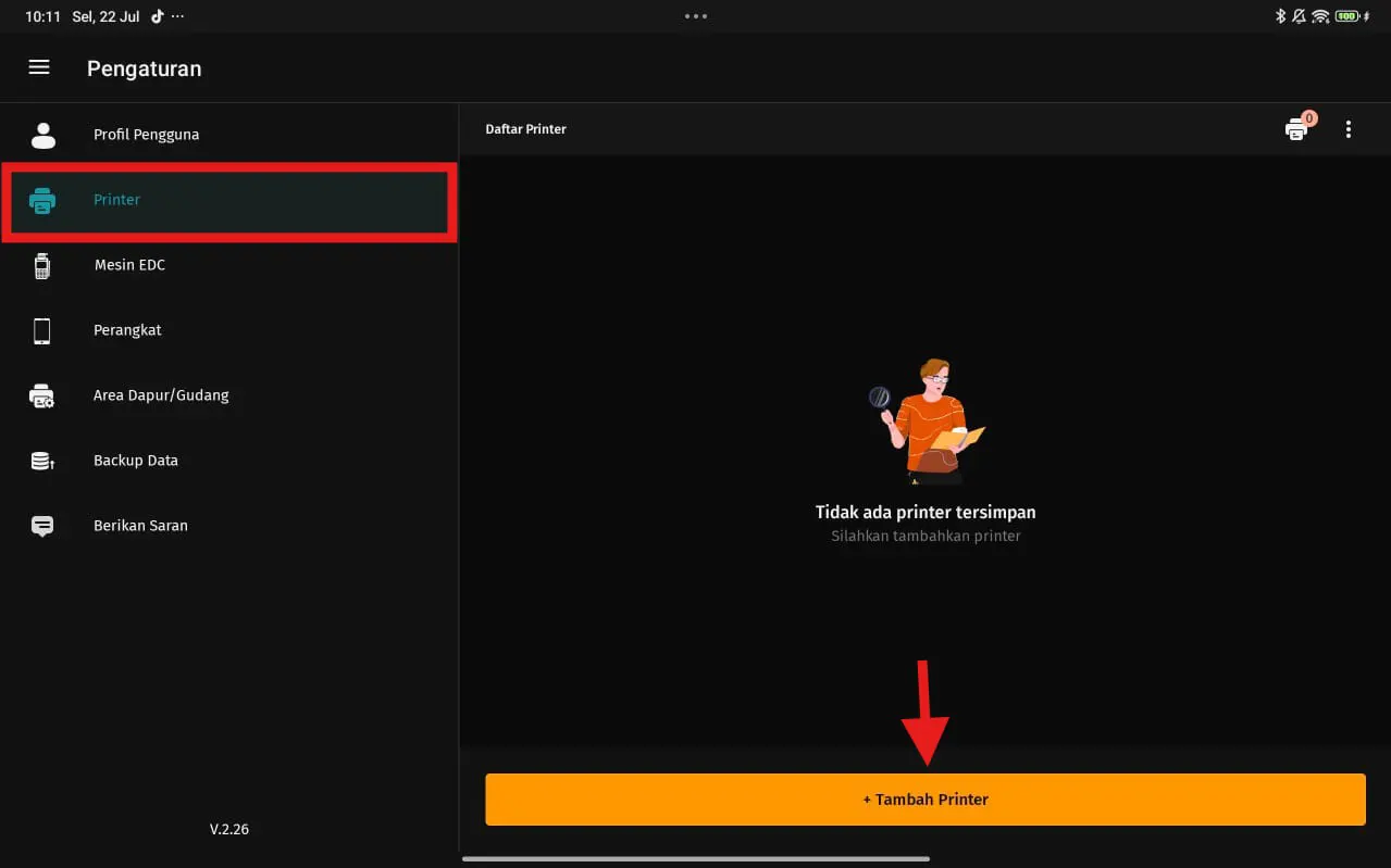 mengatur printer label
